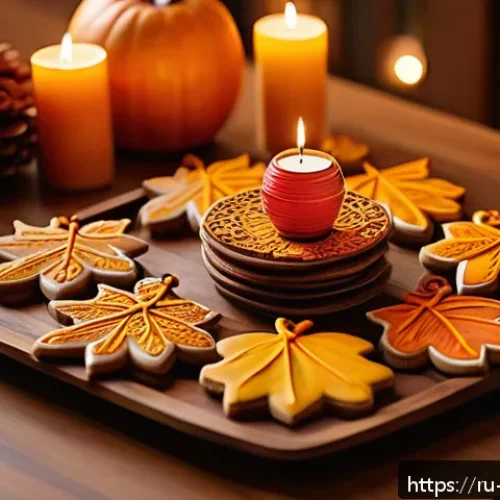중국 중추절 추석  음식 - A cozy autumn family gathering scene featuring a beautifully arranged table with traditional moon-sh...