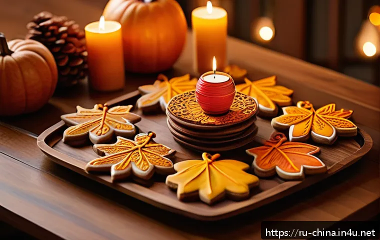중국 중추절 추석 음식 - A cozy autumn family gathering scene featuring a beautifully arranged table with traditional moon-sh...